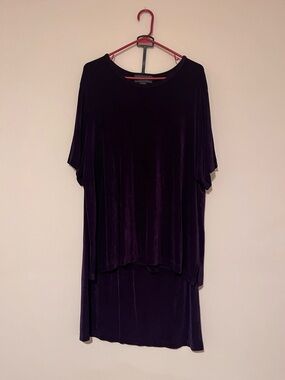 Vintage Lane Bryant Two-Piece Tunic and Skirt Set in Deep Plum Plus Size